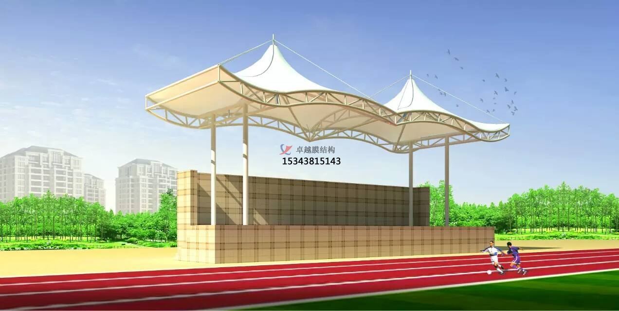 鄢陵體育公園膜結(jié)構(gòu)【看臺(tái)雨棚】門(mén)球場(chǎng)案例