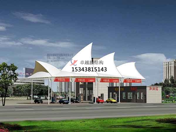 臺前膜結構加油站【生產設計】施工安裝