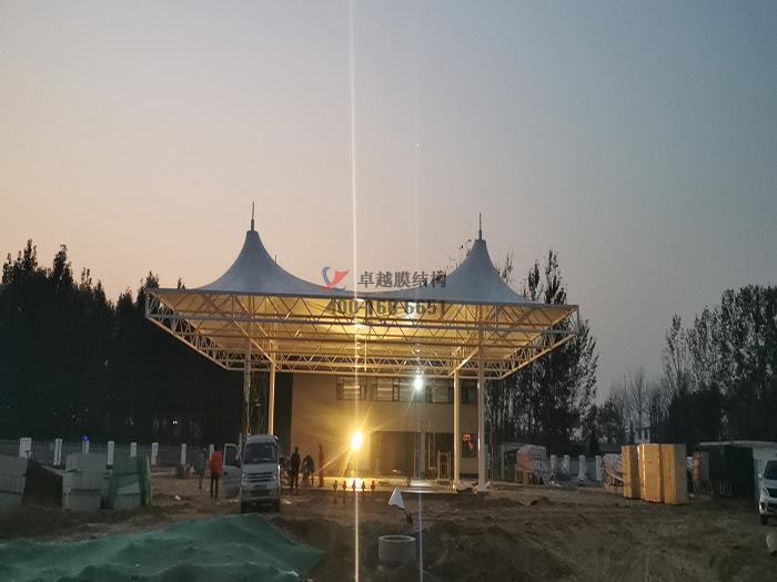 中石油商丘民權118加油站膜結(jié)構案例